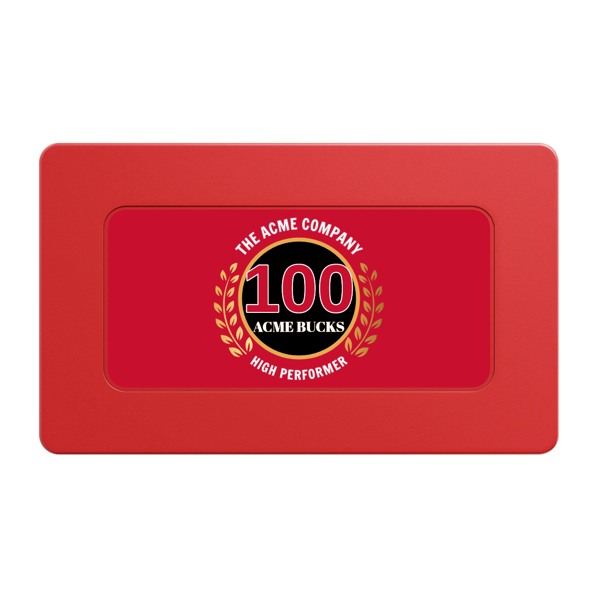 Achievement Wreath Rectangular Poker Chip Plaques - Red - Back