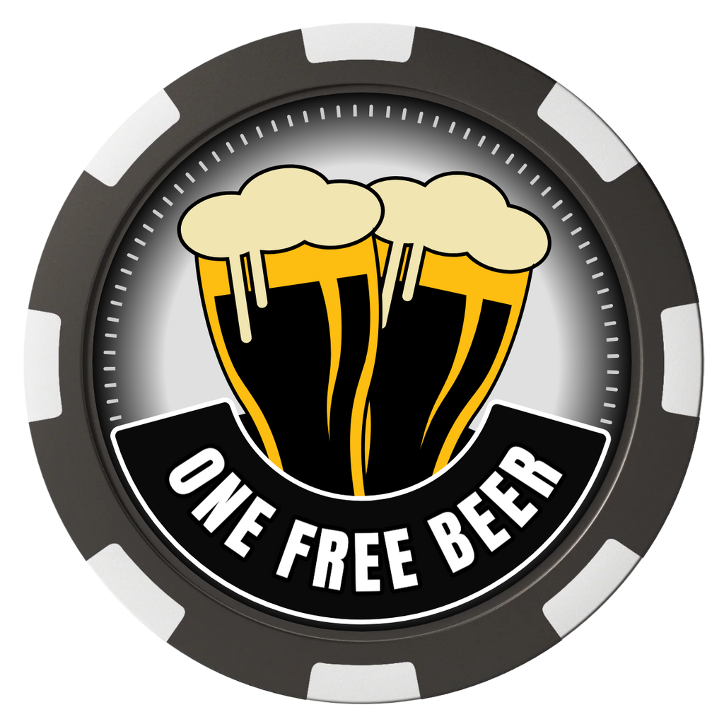Double Pint 2 Magnetic Composite Poker Chips - Black / 8 Spot - Front