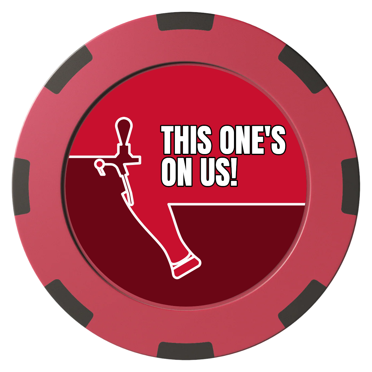 I'd Tap That Clay Poker Chips - Red / 8 Spot (2 Tone) / 40mm - Front