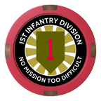 1st Infantry Division Composite & Metal Hybrid Poker Card Protectors - Red - Front