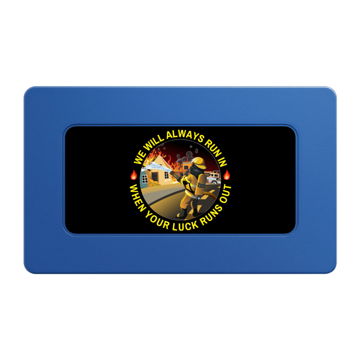 Firefighter Maltese Cross Rectangular Poker Chip Plaques - Blue - Front