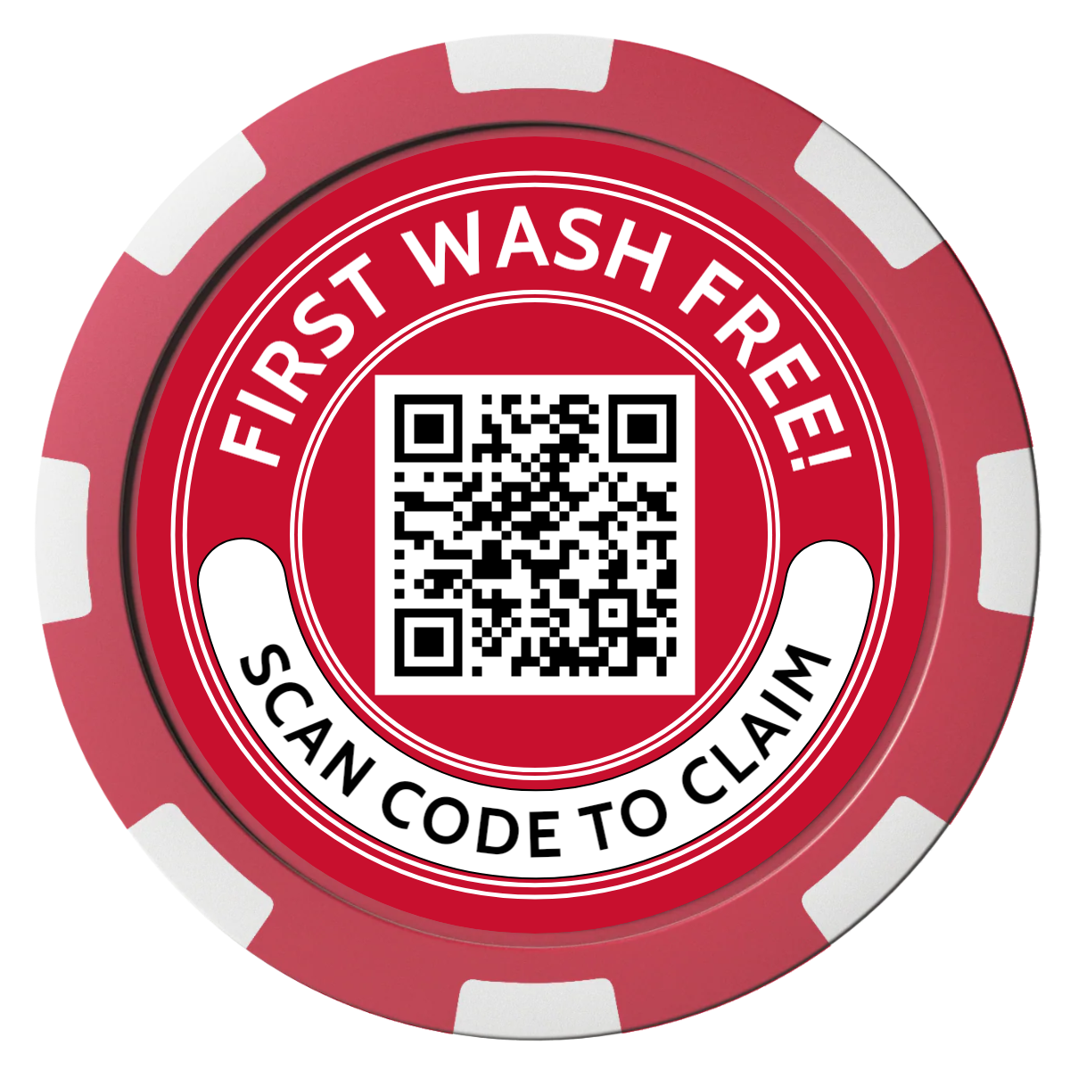 Car Wash Promotion Magnetic Composite Poker Chips - Red / 8 Spot - Back