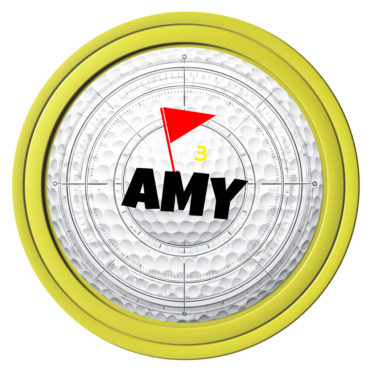 Ball Marcus Jr. Composite Poker Chips - Yellow / Solid - Front