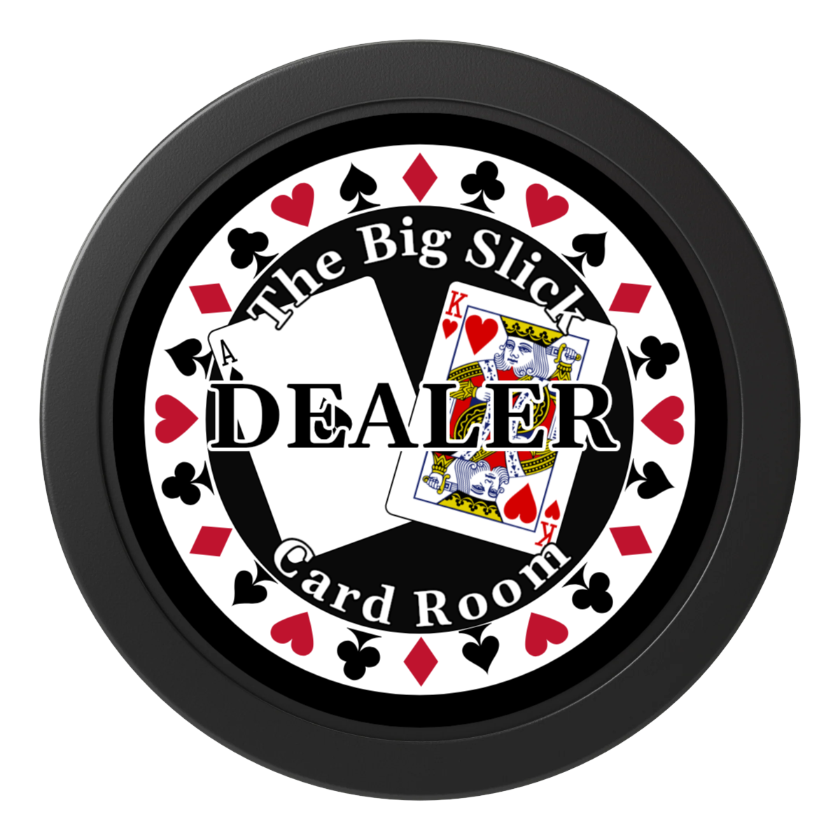 AK Big Slick 2" Composite Dealer Button - Black - Back