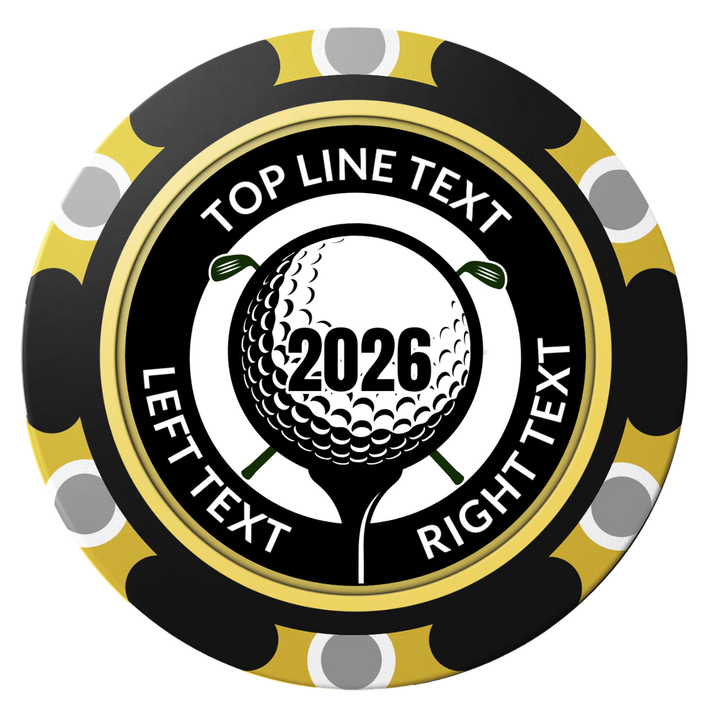 Tee it up Clay Poker Chips - Black / Monte Carlo / 40mm - Back