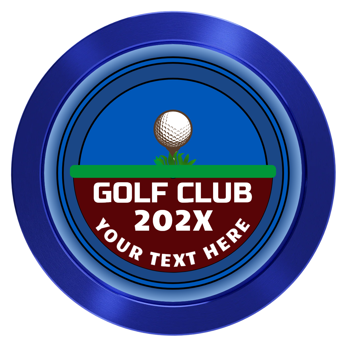 Teed Up Aluminum Poker Chips - Blue - Back