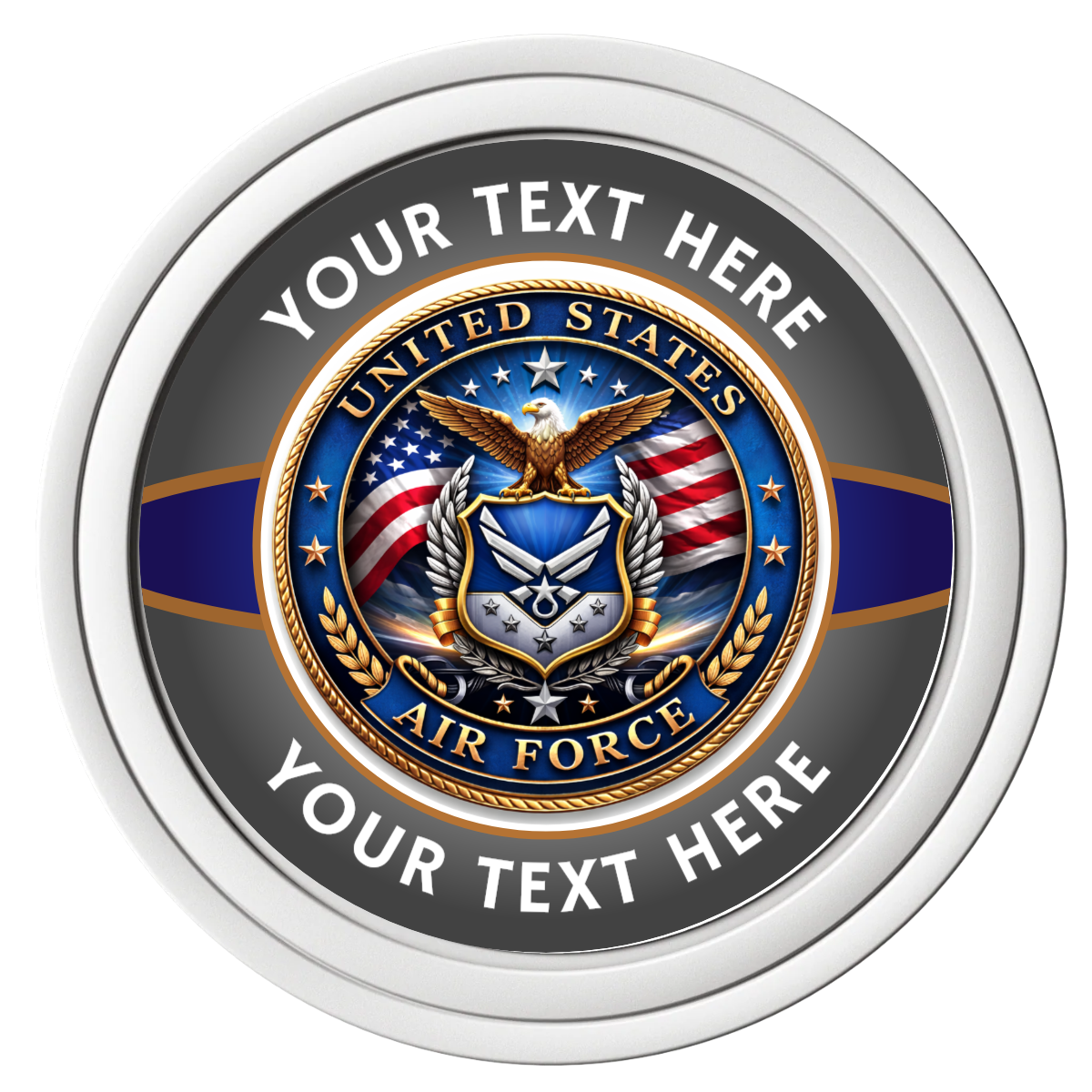 Air Force Composite Poker Chips - White / Solid - Front