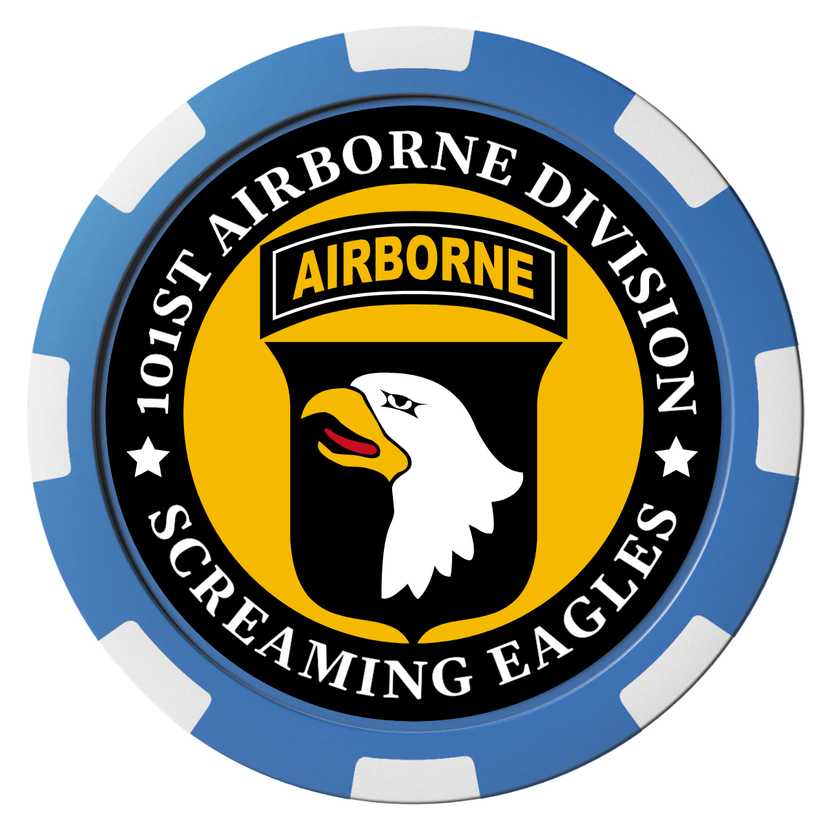 Army Airborne Magnetic Composite Poker Chips - Blue / 8 Spot - Back