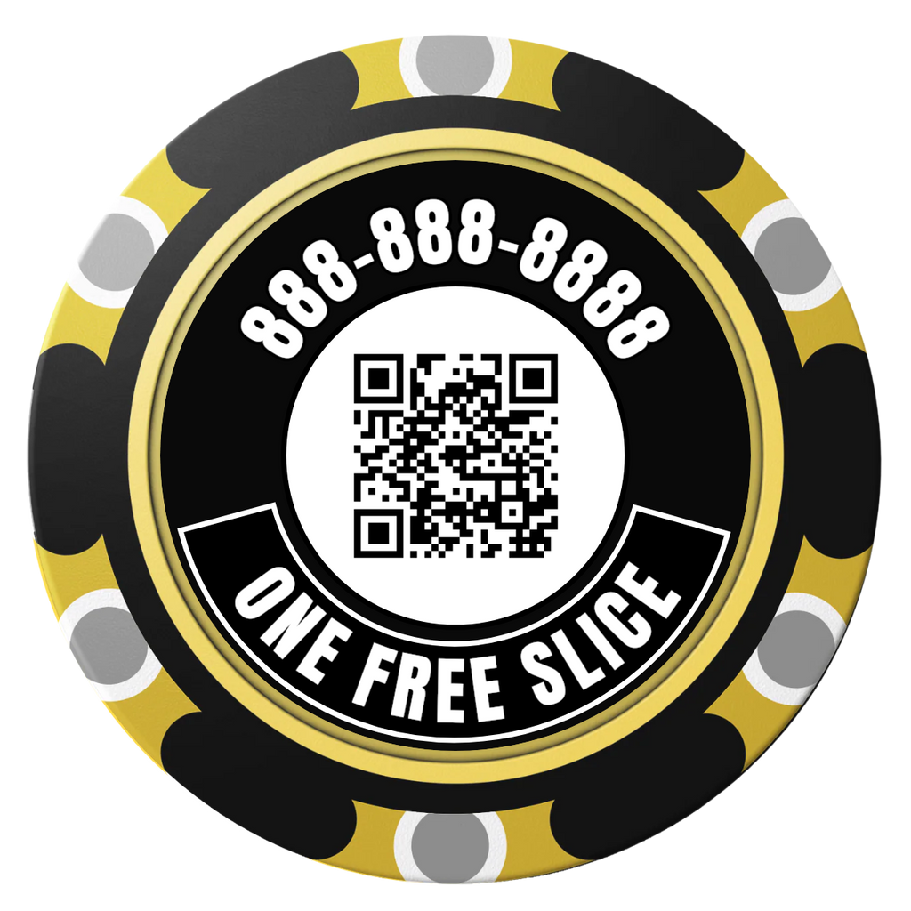 Brew Pub or Pizzeria with Logo Clay Poker Chips - Black / Monte Carlo / 40mm - Back