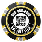 Brew Pub or Pizzeria with Logo Clay Poker Chips - Black / Monte Carlo / 40mm - Back