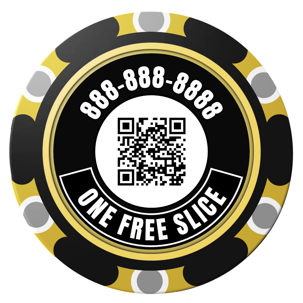 Brew Pub or Pizzeria with Logo Clay Poker Chips - Black / Monte Carlo / 40mm - Back