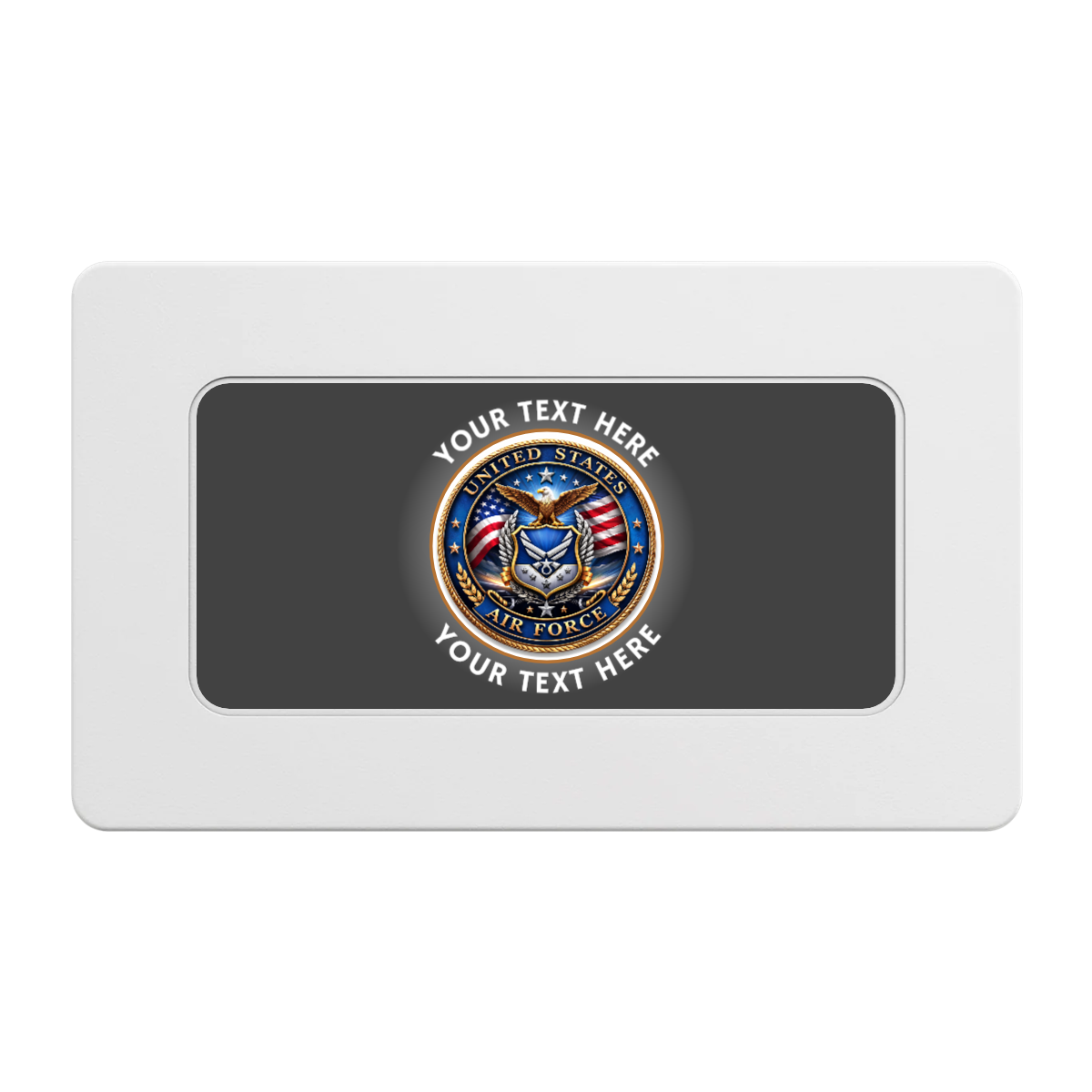 Air Force Rectangular Poker Chip Plaques - White - Front