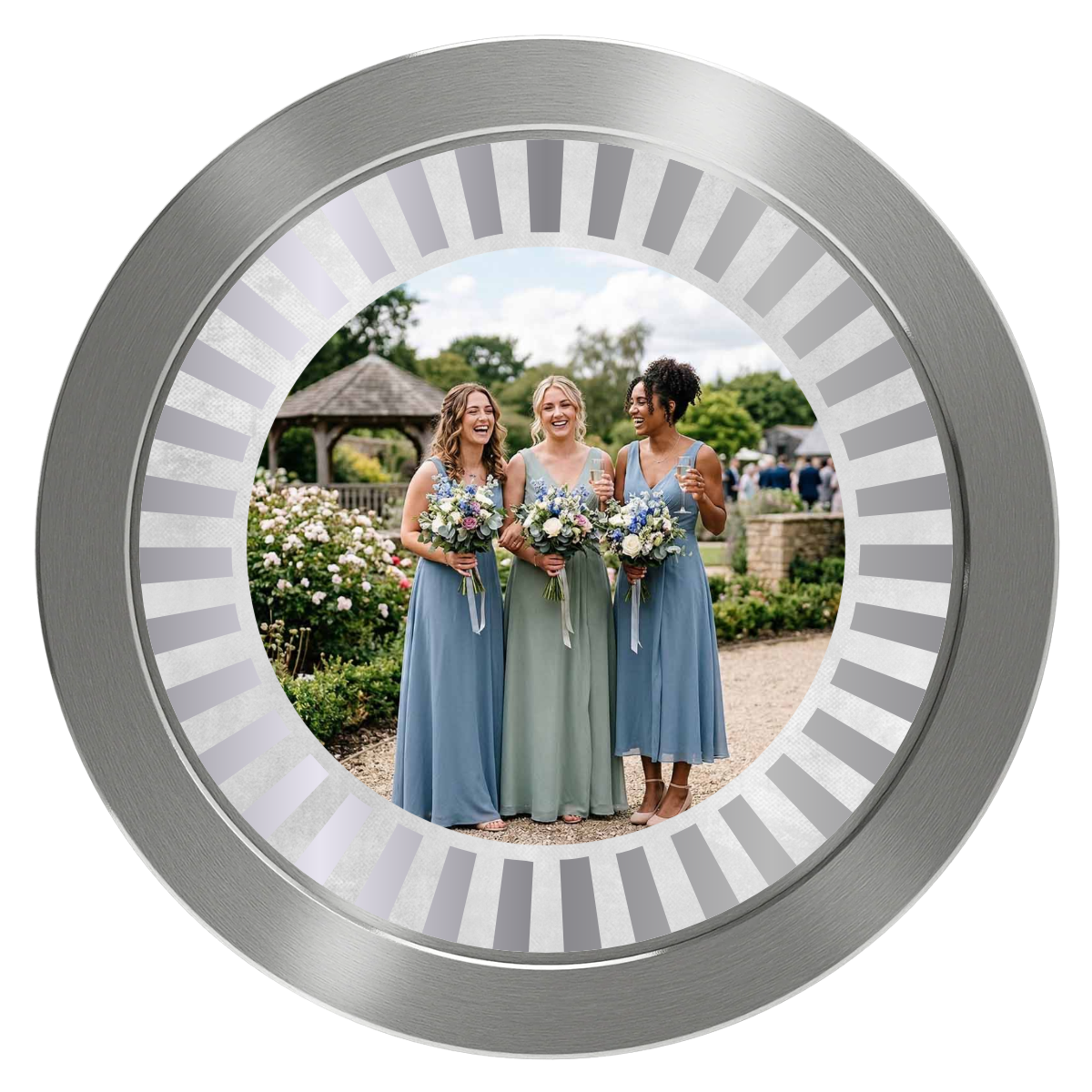 Be My Bridesmaid Simple Aluminum Poker Card Guards - Silver - Back