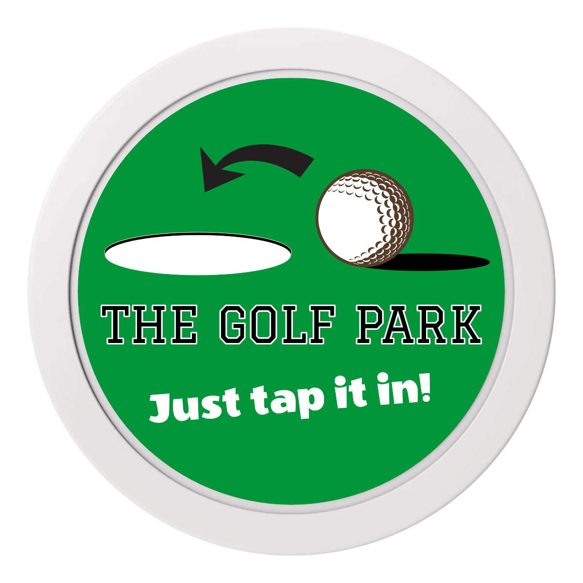 Golf Slogan 2" Oversized Poker Chips - White - Front
