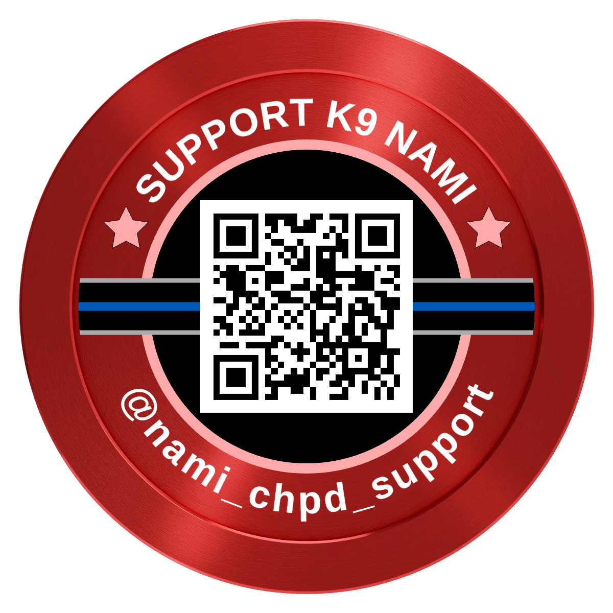 Police Department K9 #02 Aluminum Poker Chips - Red - Back
