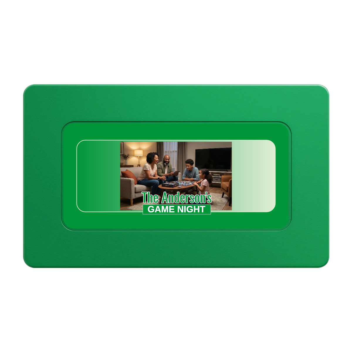 Anderson's Game Night Rectangular Poker Chip Plaques - Green - Front