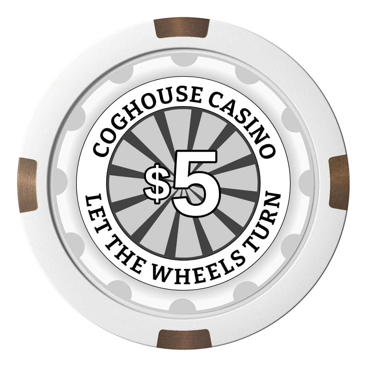 Cog House Composite & Metal Hybrid Poker Card Protectors - White - Front