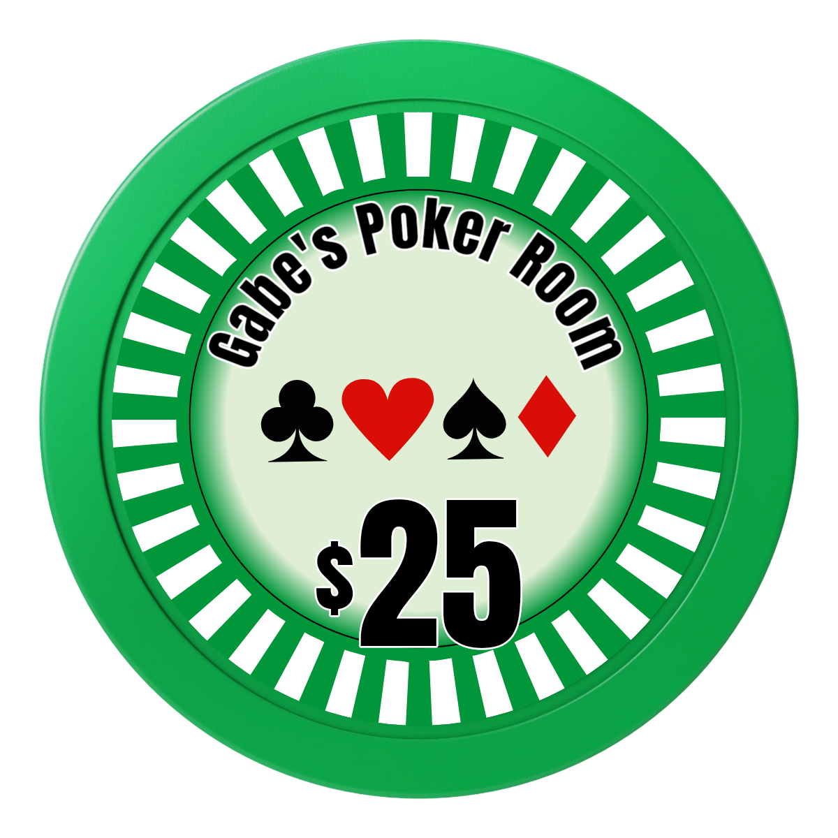 Gabe's Poker Room 2" Oversized Poker Chips - Green - Back