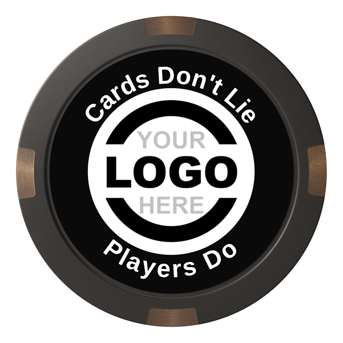 Branded Logo Composite & Metal Hybrid Poker Card Protectors - Black - Front