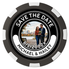Save the Date Photo QR Code Magnetic Composite Poker Chips - Black / 8 Spot - Front