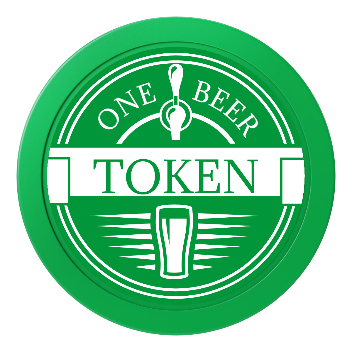 Tap Out 2" Oversized Poker Chips - Green - Front
