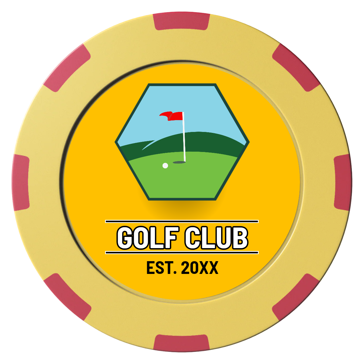 Birdy Bevy Clay Poker Chips - Yellow / 8 Spot (2 Tone) / 40mm - Front