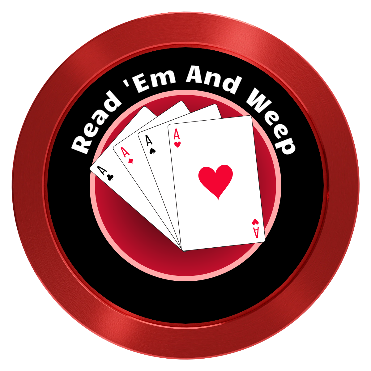 4 Aces Poker Room Aluminum Poker Card Guards - Red - Back