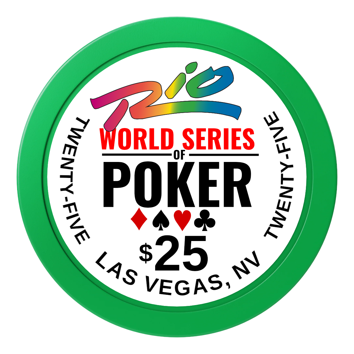 WSOP 2" Oversized Poker Chip - Custom Dealer Button & Card Protector - Green - Back