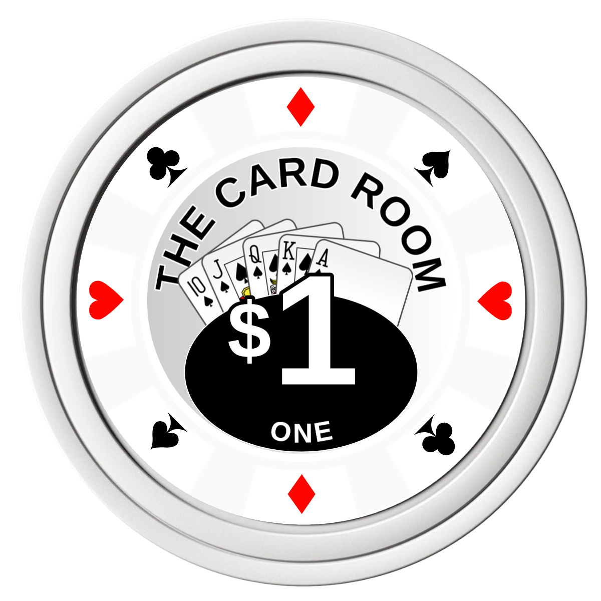 A Suitable Design Composite Poker Chips - White / Solid - Front