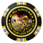Firefighter Maltese Cross Clay Poker Chips - Black / Monte Carlo / 40mm - Front