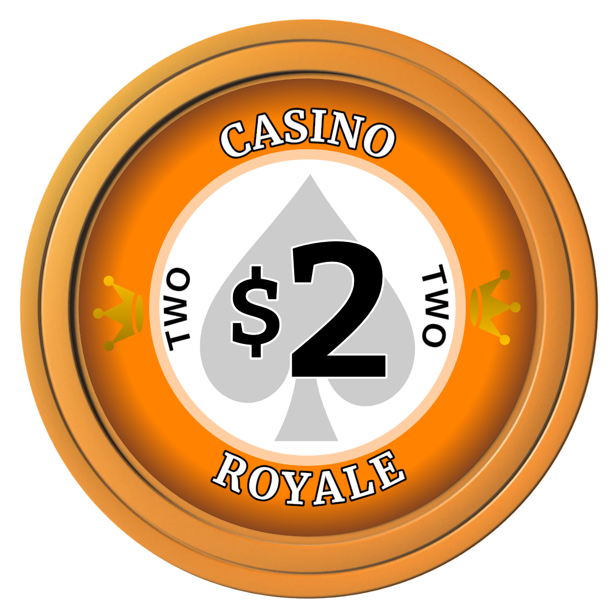 Casino Royale Composite Poker Chips - Orange / Solid - Front