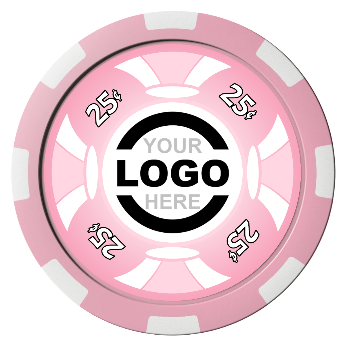 Alan Baker 4-2S A Composite Poker Chips - Pink / 8 Spot - Front