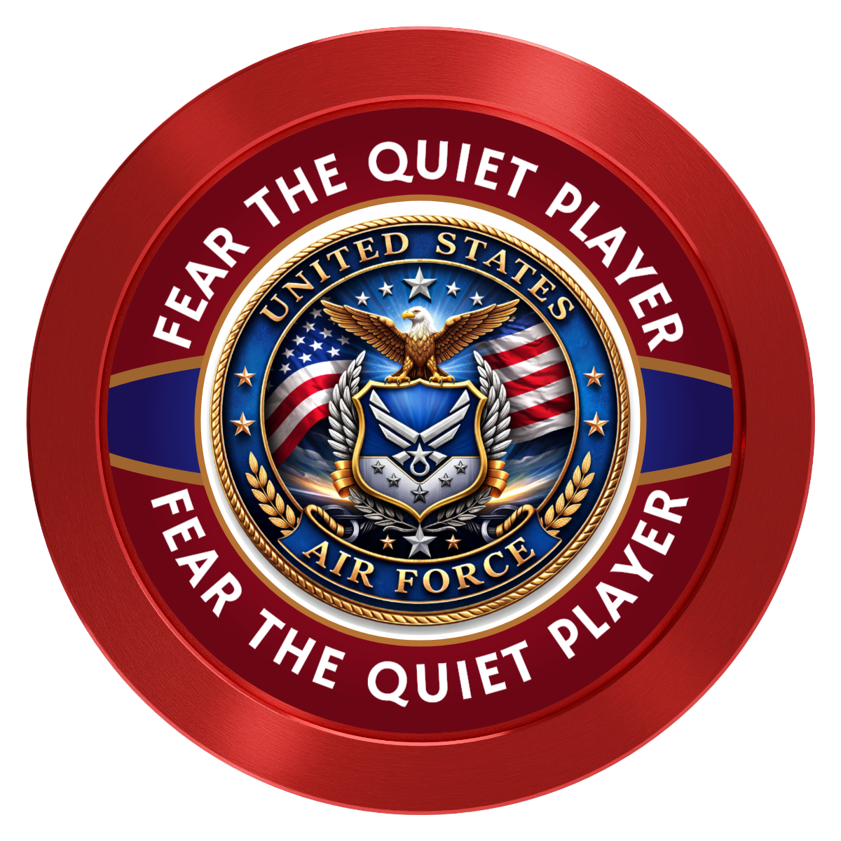 Air Force Aluminum Poker Card Guards - Red - Back