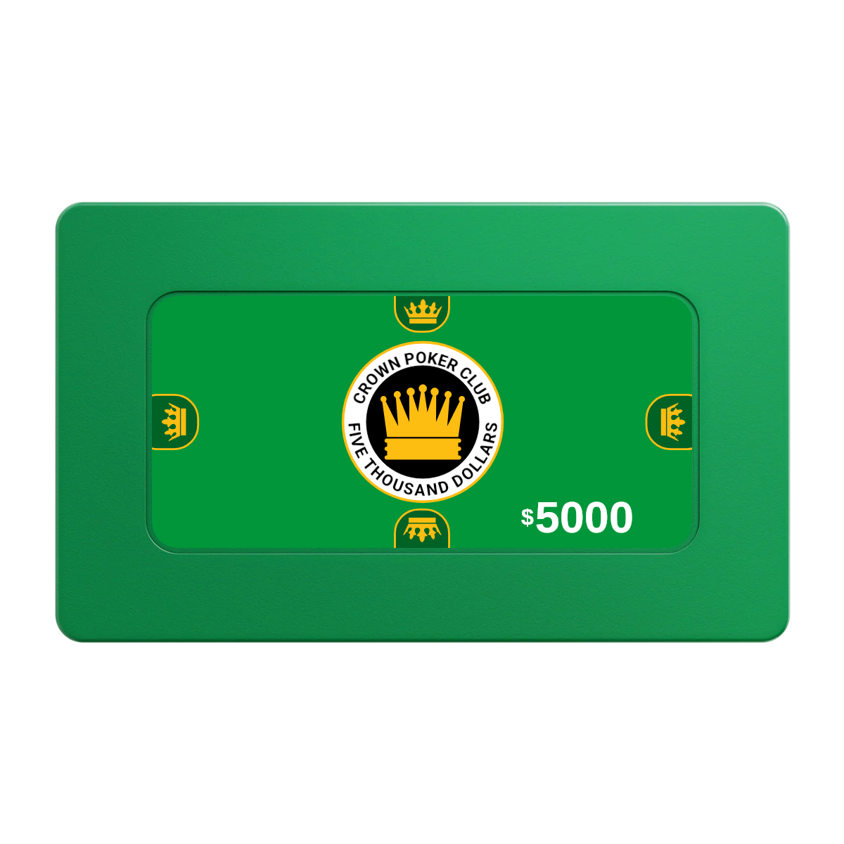 Crown Card Room Rectangular Poker Chip Plaques - Green - Back