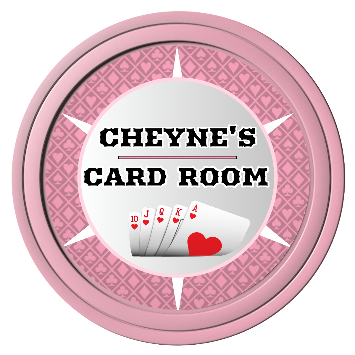Cheyne's Card Room Composite Poker Chips - Pink / Solid - Front