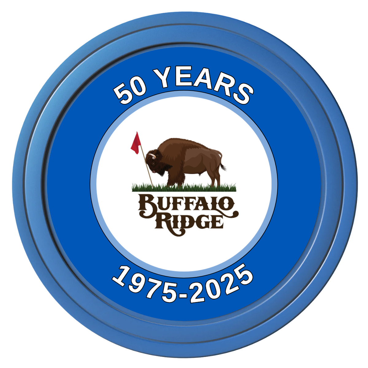 Branded Golf Pro Shop Composite Poker Chips - Blue / Solid - Front