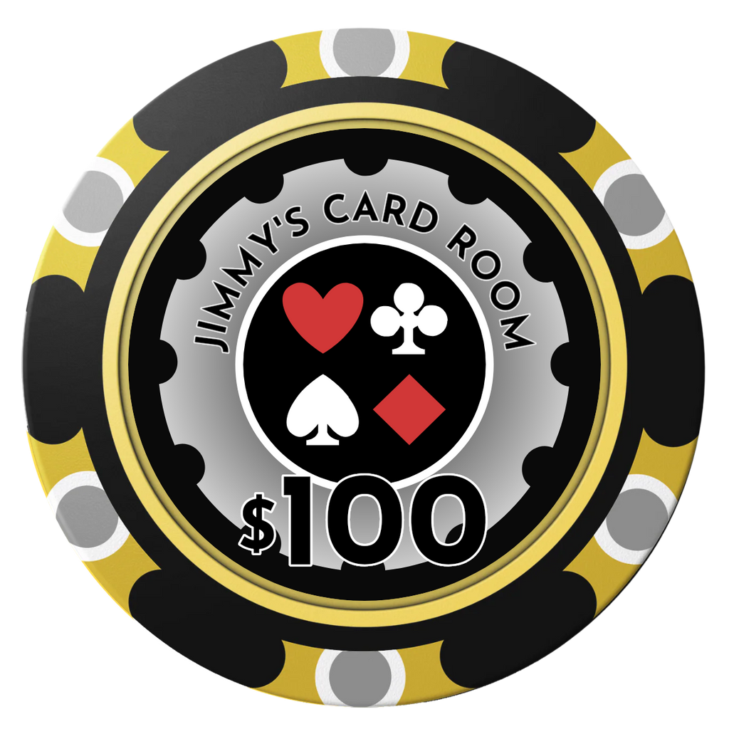 Your Four Suits Clay Poker Chips - Black / Monte Carlo / 40mm - Front