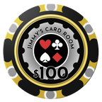 Your Four Suits Clay Poker Chips - Black / Monte Carlo / 40mm - Front