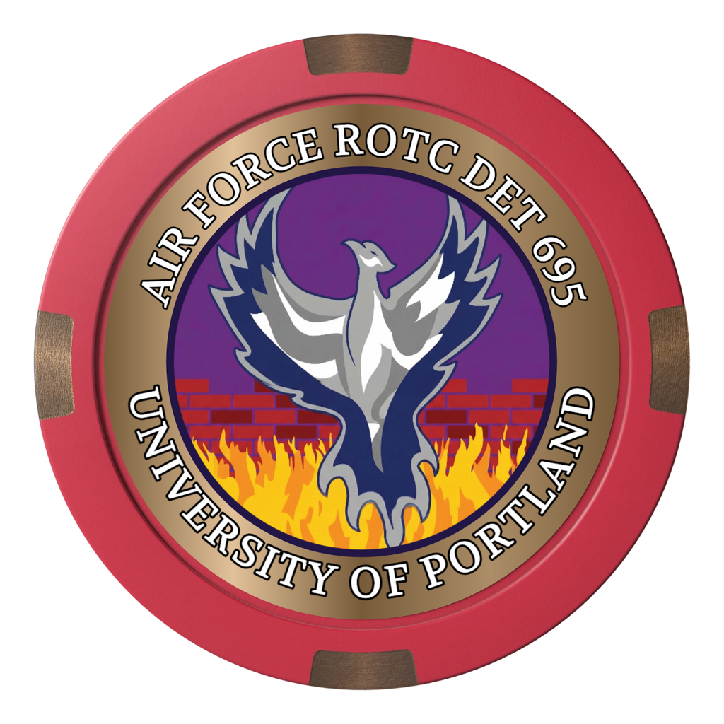 Air Force ROTC Det 695 Composite & Metal Hybrid Poker Chips - Red - Front