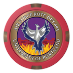 Air Force ROTC Det 695 Composite & Metal Hybrid Poker Chips - Red - Front