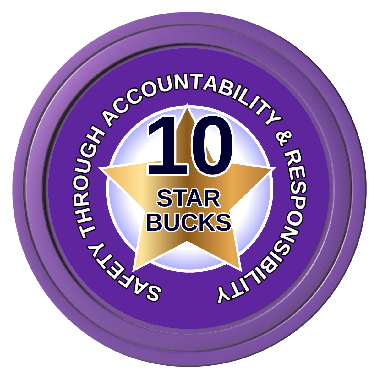 Safety Star Composite Poker Chips - Purple / Solid - Front