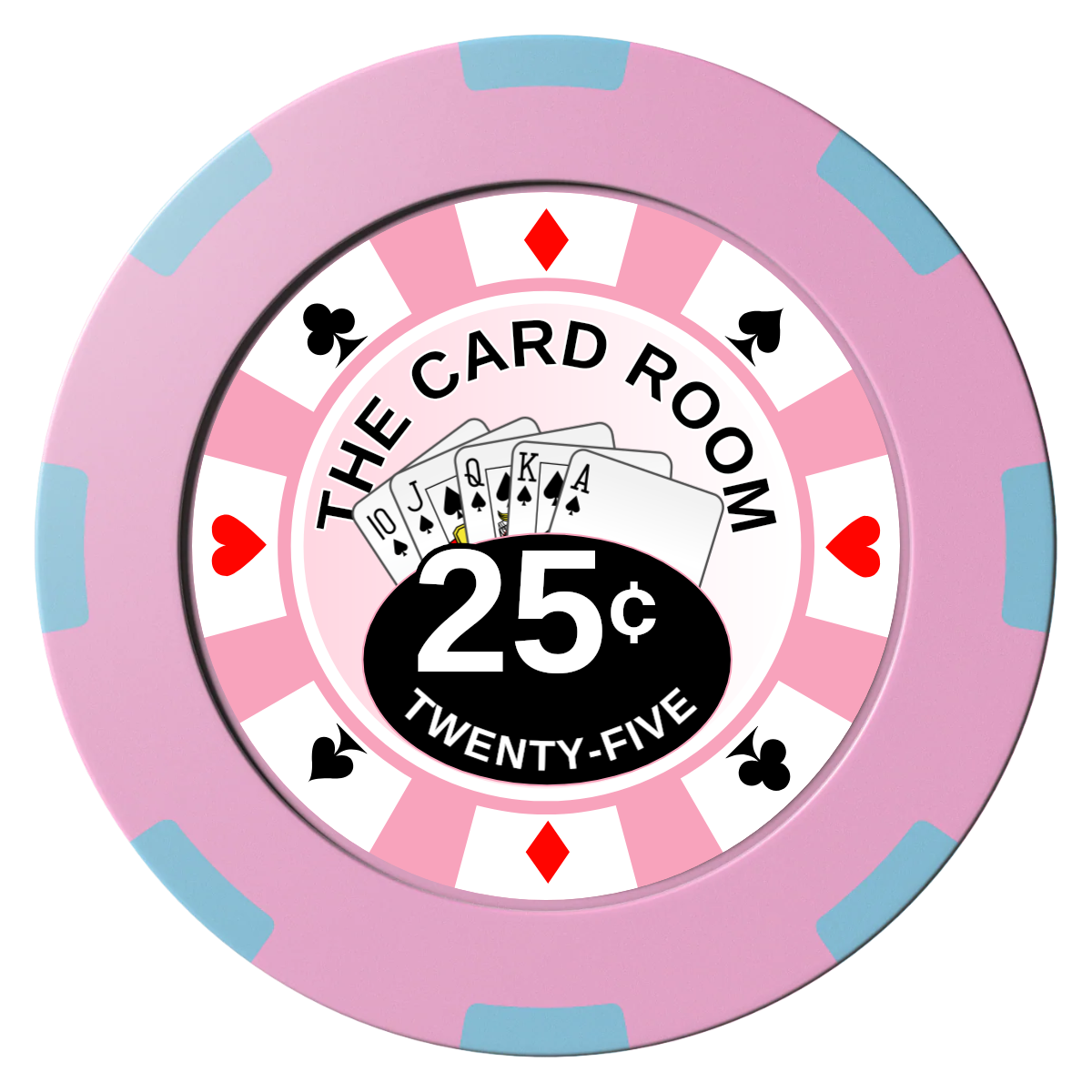 A Suitable Design Clay Poker Chips - Pink / 8 Spot (2 Tone) / 40mm - Front