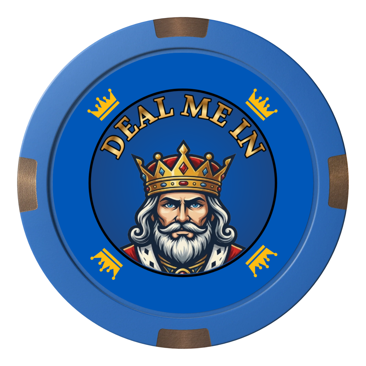 Kings Composite & Metal Hybrid Poker Card Protectors - Blue - Front