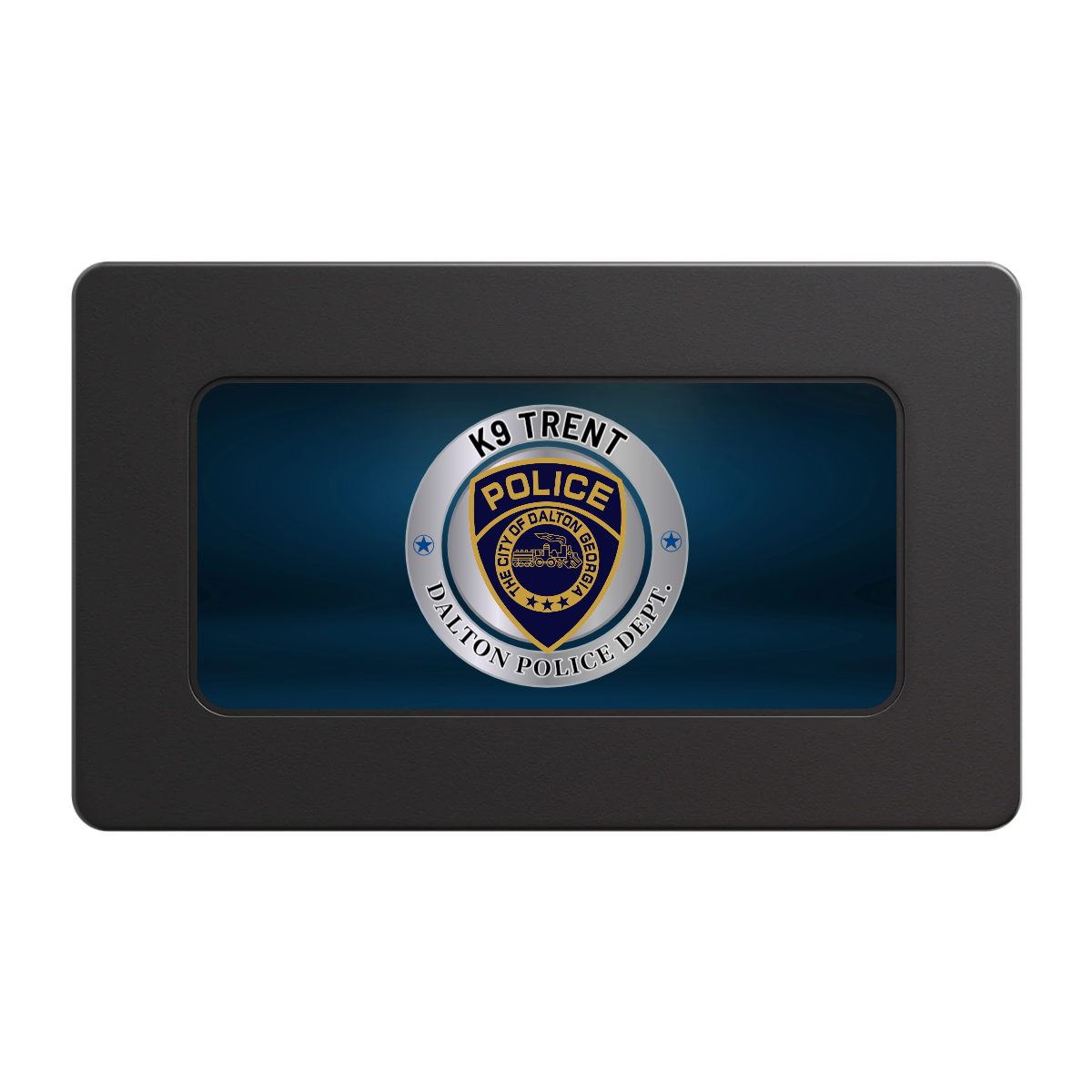 K-9 Trent Rectangular Poker Chip Plaques - Black - Back