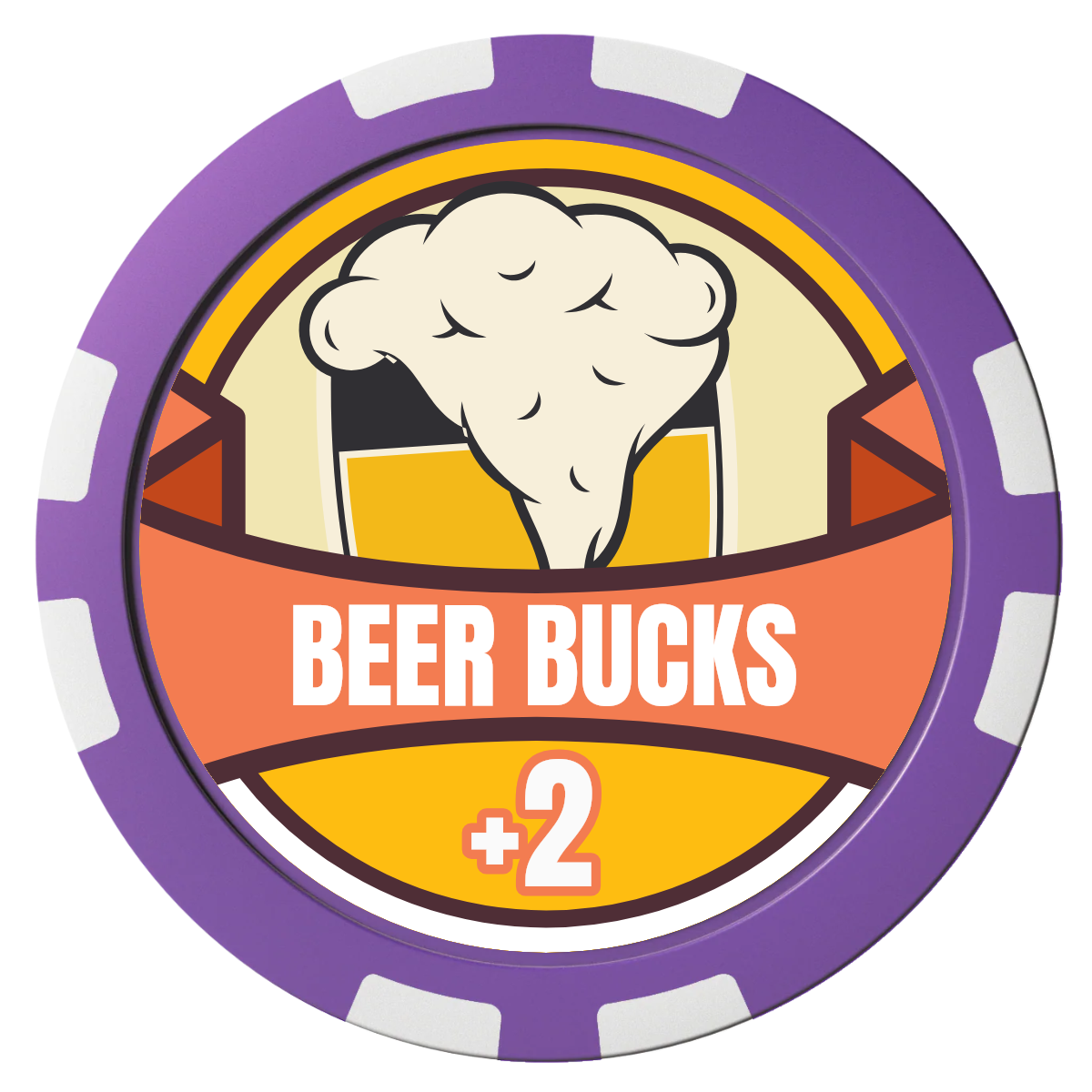 Banner Brew Composite Poker Chips - Purple / 8 Stripe - Front