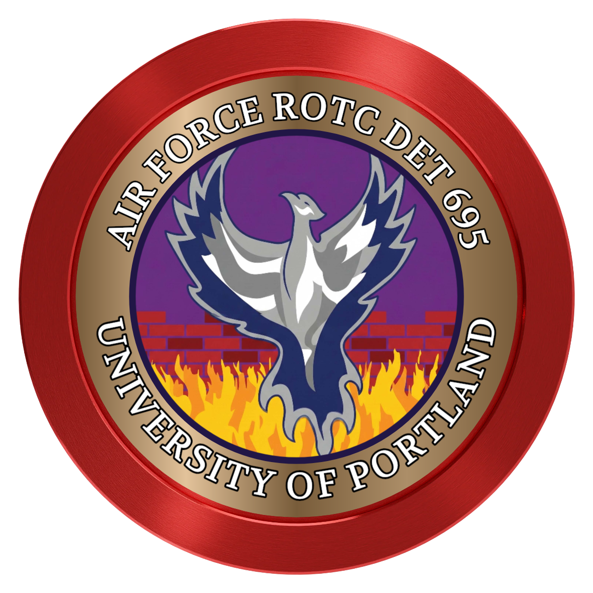 Air Force ROTC Det 695 Aluminum Poker Chips - Red - Front