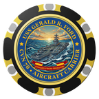 Navy USS Gerald Ford Clay Poker Chips - Black / Monte Carlo / 40mm - Front