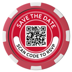 Save the Date Photo QR Code Composite Poker Chips - Black / 8 Spot - Back