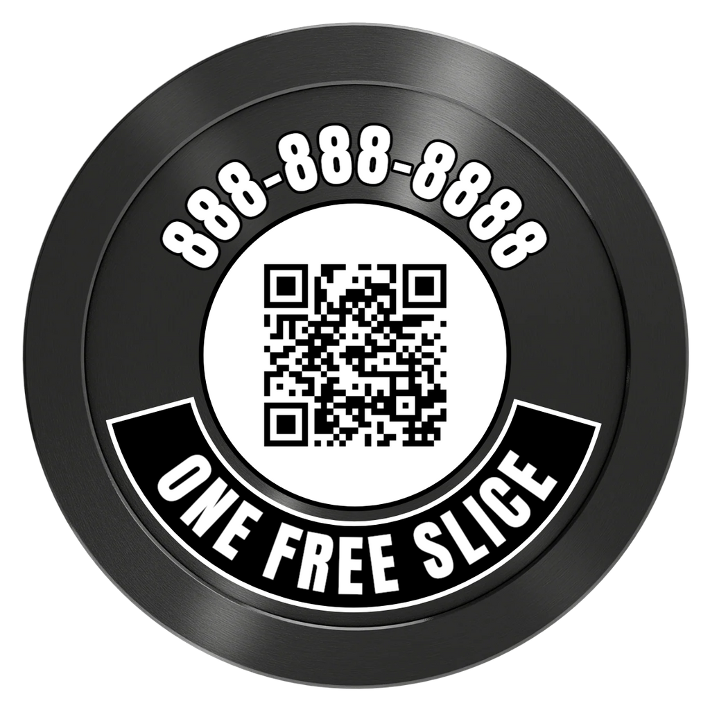 Brew Pub or Pizzeria with Logo Aluminum Poker Chips - Black - Back