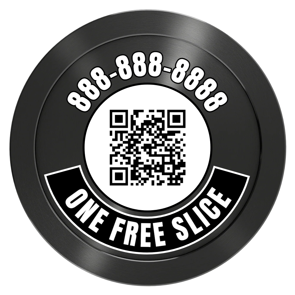 Brew Pub or Pizzeria with Logo Aluminum Poker Chips - Black - Back